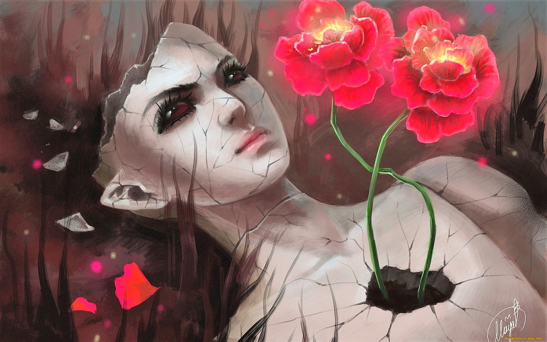 Девушка цветок арт